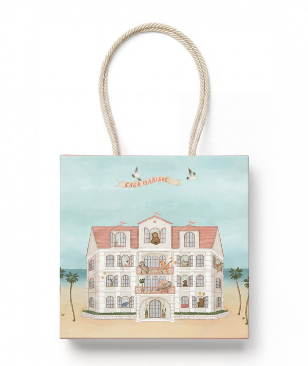 Casa Marisol illustrated baby gift bag with rope handles, alternate 2