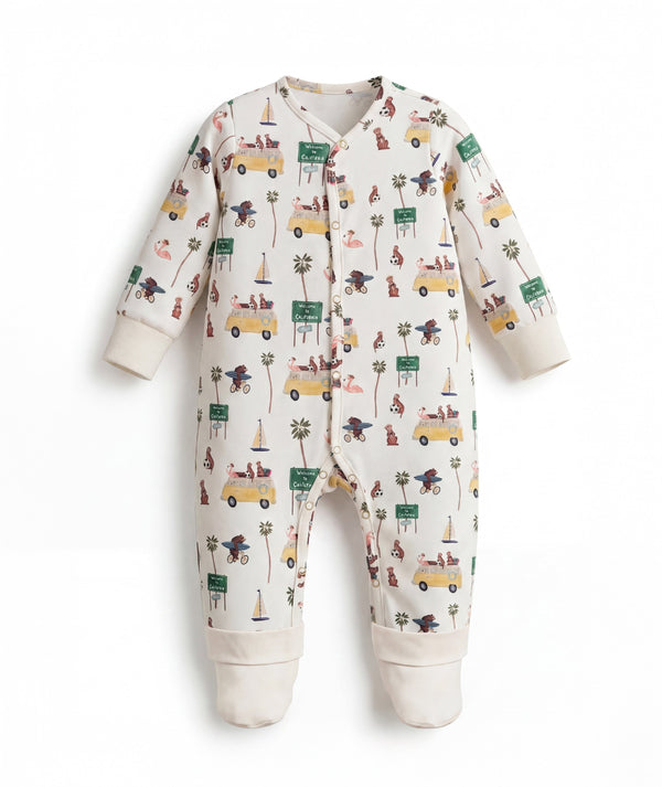 Casa Marisol illustrated cotton baby romper