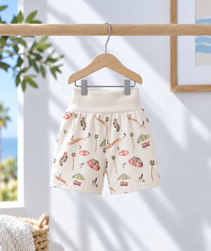 Baby shorts in pool-inspired print, casual children's summer clothing from Casa Marisol.
