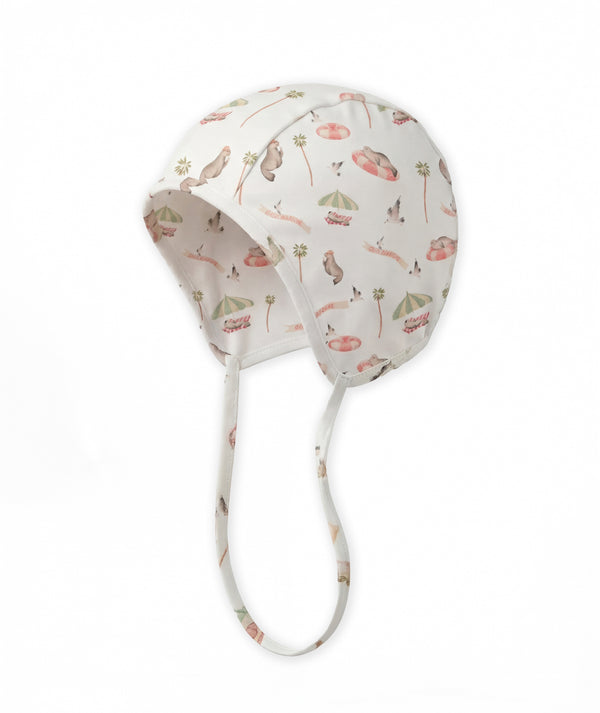 Casa Marisol Pool Party print cotton sun hat for babies and toddlers