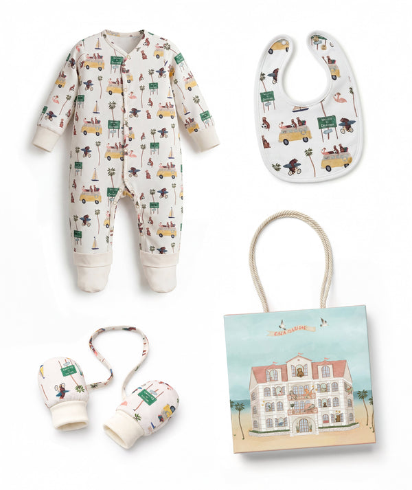 Casa Marisol premium newborn gift set with coordinated essentials