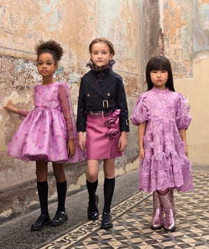 Mama Luma Navy Cropped Trench Girls Jacket — Elegant tailored outerwear for girls’ school looks, urban outings, and everyday wear, ages 3–12Y