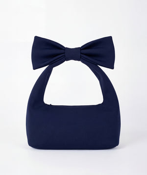 Front view of Cute Bow Bag in navy, a premium children’s design by Mama Luma