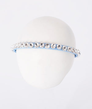 Baby blue crystal girls headband with sparkling diamond embellishments from Mama Luma Porcelain Garden Collection