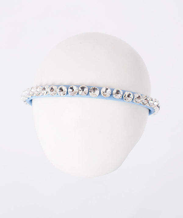 Baby blue crystal girls headband with sparkling diamond embellishments from Mama Luma Porcelain Garden Collection