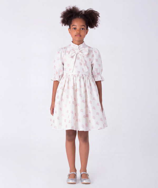Ivory Bow Bloom Girls Dress