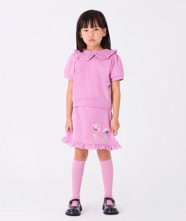 Mama Luma Exquisite Orchid Girls Outfit — lilac blouse and skirt with floral accents, perfect for birthdays, summer parties, and casual gatherings, ages 3–12Y