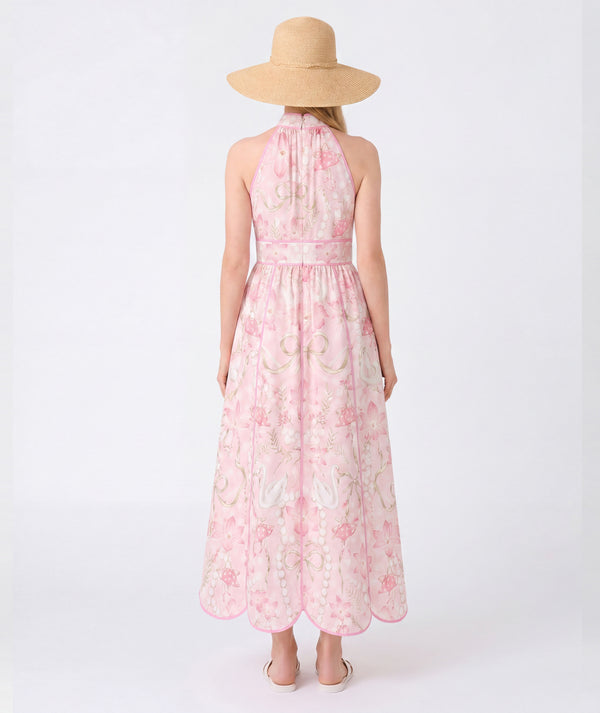 Back view of Exquisite Women's Summer Dress, highlighting tailoring, closure and finishing
