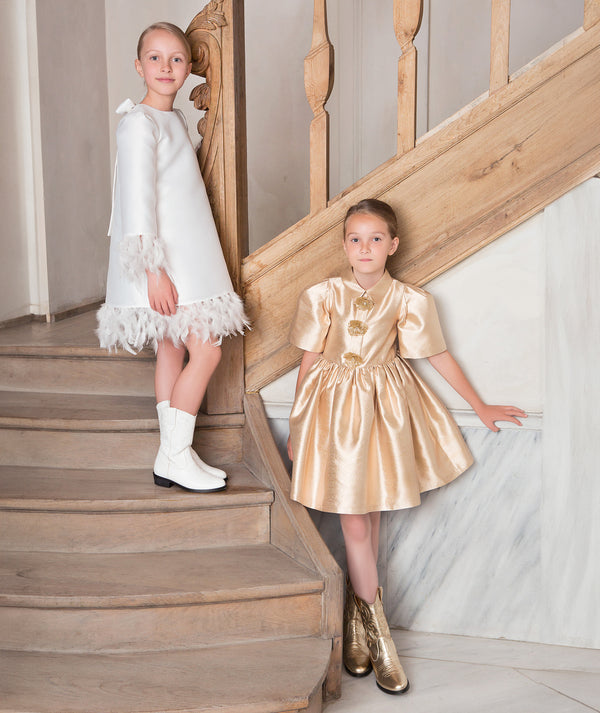 Shimmering Feathers Girls Dress