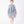 Load image into Gallery viewer, Floral Bow blue rose print girls dress with statement bow and below-the-knee silhouette front view
