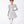 Charger l'image dans la galerie, Floral Jacquard Girls Dress in powder blue with statement puff sleeves and flared skirt front view
