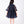 Load image into Gallery viewer, Back view of Floral Lace Cape Girls Dress in navy floral lace for girls ages 3 to 12, showing the silhouette and refined construction
