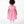 Load image into Gallery viewer, Back view of Floral Shoulder Detail Baby Dress in pink satin for babies 12 to 36 months, highlighting neckline, sleeves and embellishments
