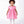 Load image into Gallery viewer, Front view of Floral Shoulder Detail Baby Dress in pink satin for babies 12 to 36 months, showing overall silhouette and styling
