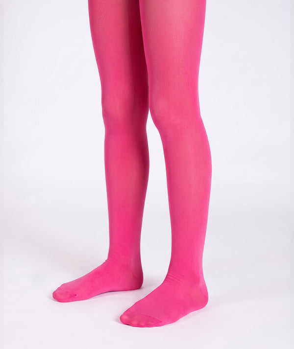 Front view of Fuchsia Pink Girls Tights in fuchsia pink, a premium children’s design by Mama Luma