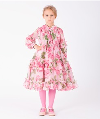 Chiffon Layers Rose Girls Dress