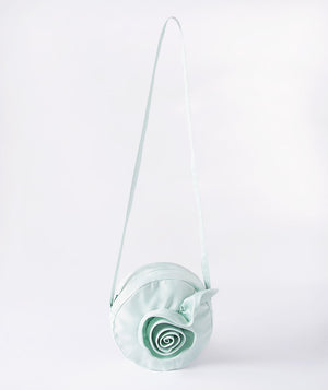 Mama Luma 3D Floral Bag in aqua — satin girls handbag with 3D roses, handcrafted in Europe for Eid, weddings and birthdays