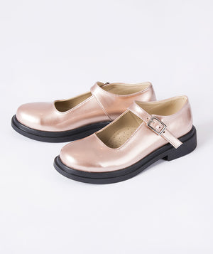 Mama Luma Patent Leather Mary Jane Girls Shoes — light brown patent leather girls shoes, slip-resistant and handcrafted in Europe for Eid, weddings and birthdays