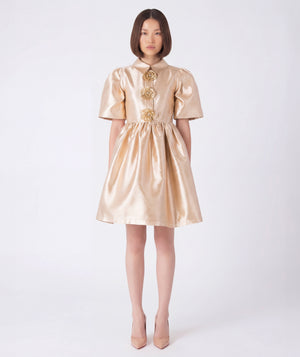 asian women wearing brooch womens special occasion dress