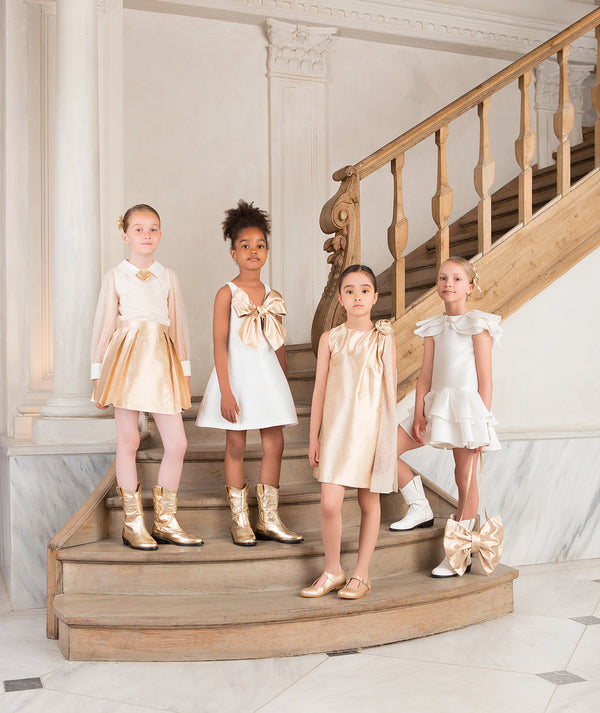 Golden Bow Girls Dress