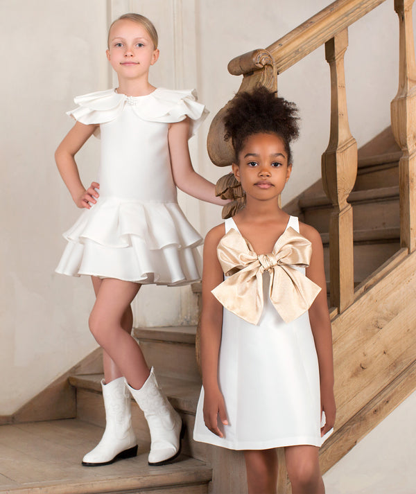 Golden Bow Girls Dress