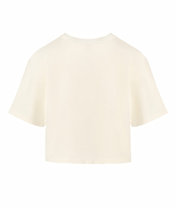 Unisex kids cream short-sleeve tee shown from the back, made from soft breathable fabric designed for everyday activewear by GoldenCubs, available in sizes 3–14Y.