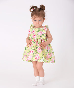 green floral baby dress