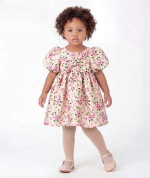 Hanae Flowers Baby Dress with puff sleeves and bows