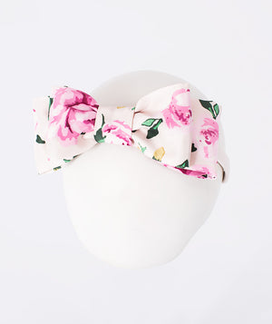 Front view of Hanae Flowers Headband in ivory, styled as premium children’s special occasionwear
