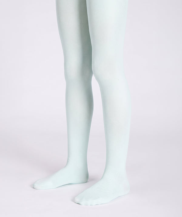 Front view of Icy Mint Girls Tights in icy mint, a premium children’s design by Mama Luma