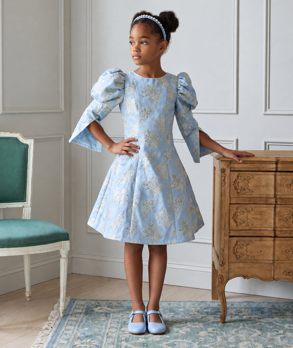 Floral Jacquard Girls Dress
