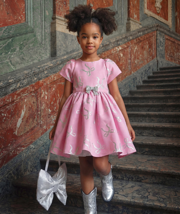 Shimmering Bow Girls Dress