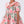 Load image into Gallery viewer, Close-up detail of the Mahe Lotus Floral Girls Dress highlighting the lotus-inspired floral print, soft pink Peter Pan collar, and premium lightweight woven fabric texture, fully cotton lined and ideal for festive events, family photos, and elegant celebrations for ages 3–12.

