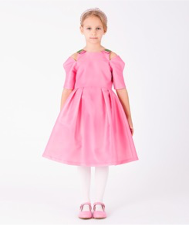 Floral Shoulder Detail Girls Dress