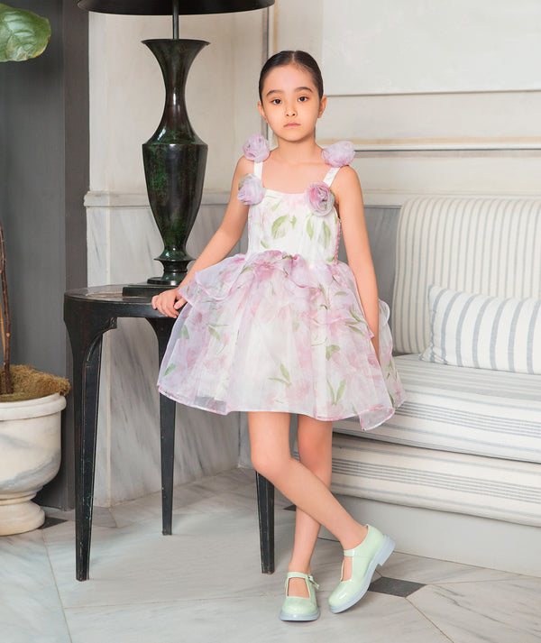 Floral Chiffon Girls Dress