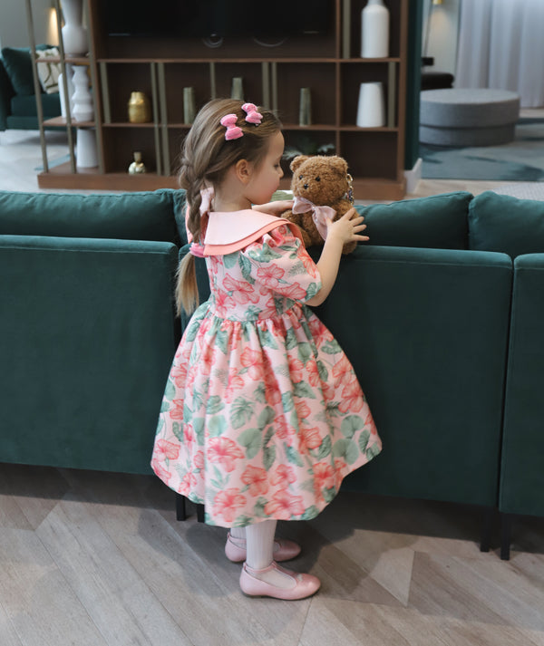 Mahe Lotus Floral Girls Dress