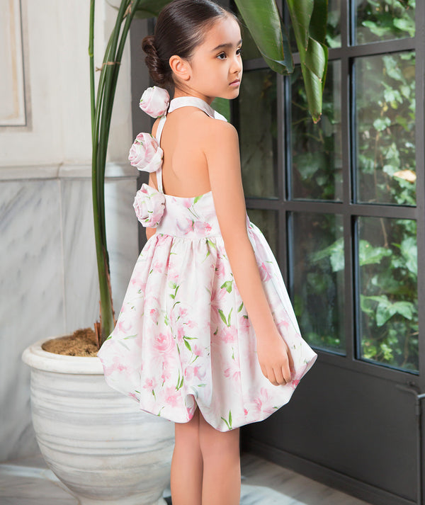 Exquisite Flared Floral Girls Dress