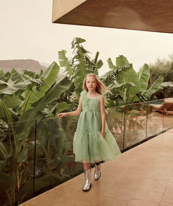 Organza 3D Shoulder Detail Dress