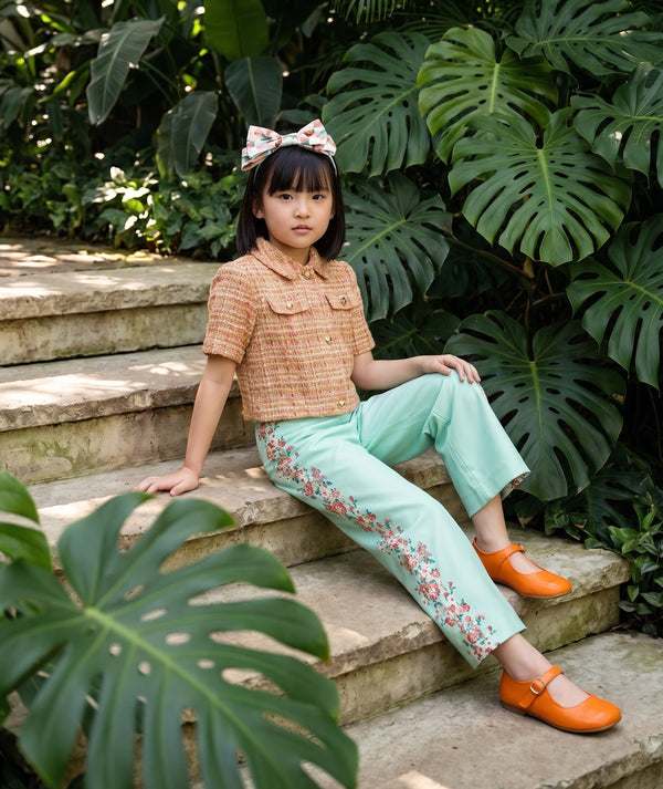 Mama Luma luxury girlswear editorial showcasing elegant special occasion fashion for children.