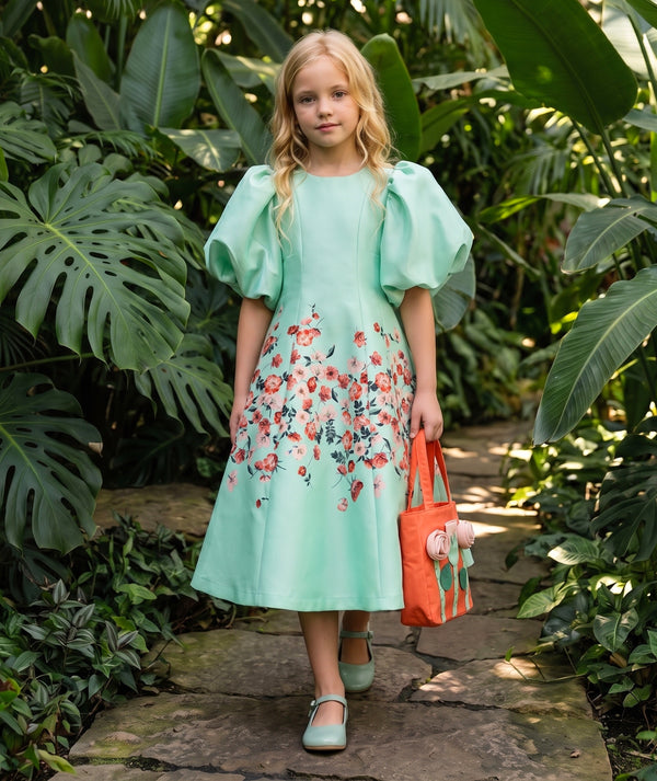 Mama Luma luxury kidswear editorial featuring a girls dress styled for special occasions and celebrations.