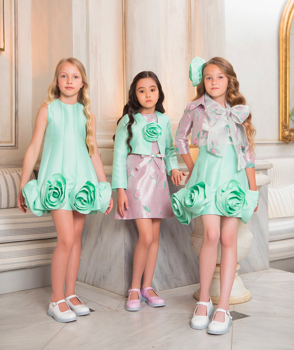 3D Flowers Flamboyant Girls Dress