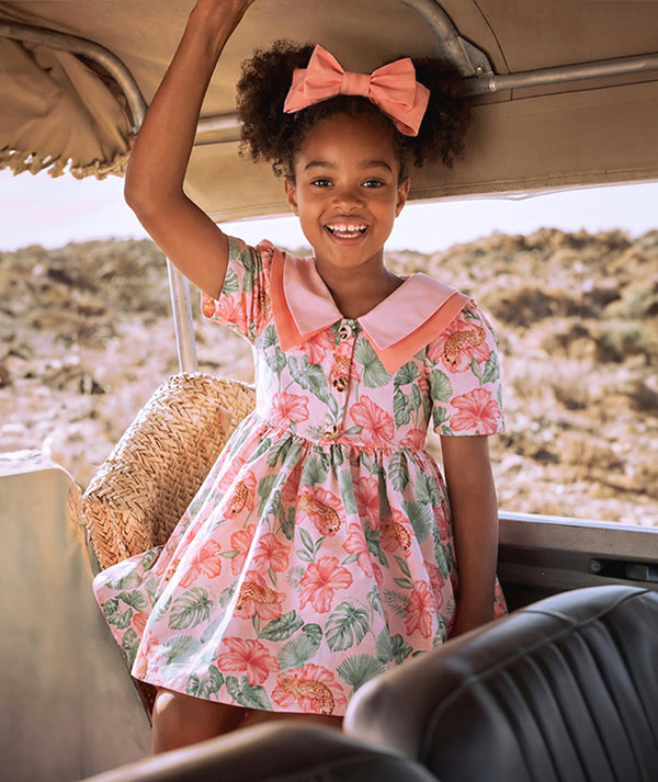 Mahe Lotus Floral Girls Dress