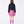 Load image into Gallery viewer, Girl seen from the back wearing a navy cropped jacket with belted waist and a fuchsia satin skirt by Mama Luma, styled with pink knee-high socks and black patent shoes. Perfect for weddings, birthdays, and elegant fall or winter celebrations. Available in girls’ sizes 3–12 years.
