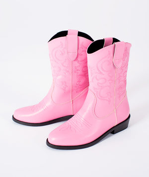 Pink girls ankle boots by Mama Luma, a stylish luxury kids shoe for dresses, parties and special occasion outfits.