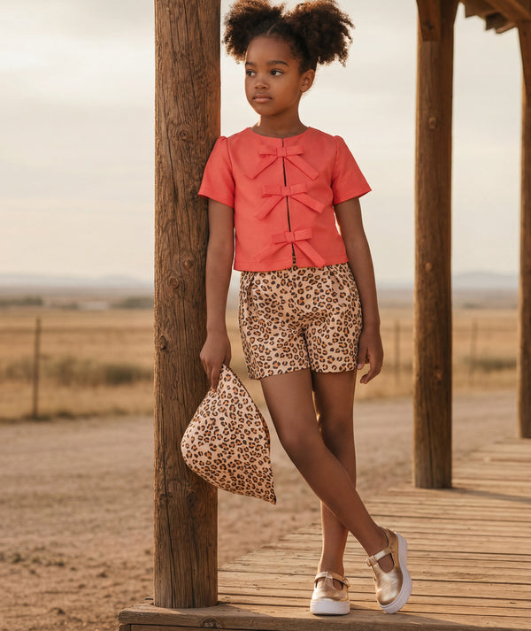 Leopard Shorts Girls Outfit | 2 Pieces