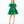 Carica l'immagine nel visualizzatore Galleria, Front view of Mama Luma’s Women’s Green Shimmering Bow Dress, designed with metallic emerald satin, puff sleeves, and an oversized statement bow. Perfect for Christmas celebrations, New Year’s Eve, and winter gala events. Available in sizes XS–XL for elegant Mommy &amp; Me matching.
