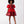 Carica l'immagine nel visualizzatore Galleria, Front view of Mama Luma’s Women’s Shimmering Bow Dress in radiant red satin with metallic finish, featuring voluminous puff sleeves and a statement oversized bow. Perfect for Christmas celebrations, New Year’s Eve parties, and elegant holiday gatherings. Available in sizes XS–XL for Mommy &amp; Me pairing.
