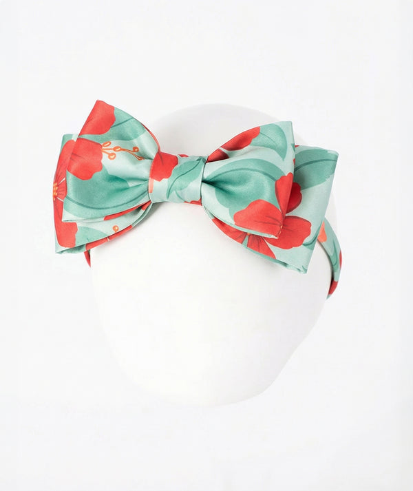 Front view of Matching Botanical Headband in mint green, a premium children’s design by Mama Luma