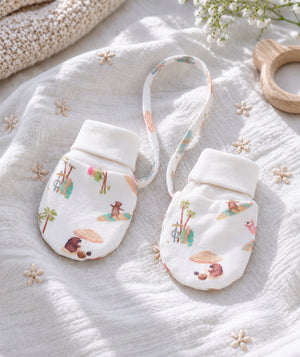 Baby mittens for newborn outfits, product view two.