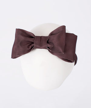 Matching Mocha Girls Headband with an oversized double-layer bow in rich chocolate brown from Mama Luma’s Altai Morin Collection.
